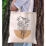 Bk Gift Modern Art Tasarımlı Kanvas Bez Çanta, Baskılı Omuz Çantası, Alışveriş Çantası, Plaj Çantası, Arkadaşa Hediye-16 - Desenli