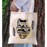 Bk Gift Modern Art Tasarımlı Kanvas Bez Çanta, Baskılı Omuz Çantası, Alışveriş Çantası, Plaj Çantası, Arkadaşa Hediye-18 - Desenli
