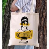 Bk Gift Modern Art Tasarımlı Kanvas Bez Çanta, Baskılı Omuz Çantası, Alışveriş Çantası, Plaj Çantası, Arkadaşa Hediye-8 - Desenli