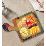 Bk Gift Modern Art Tasarımlı Kare Şeklinde Doğal Ahşap Servis ve Sunum Tabağı Model 11 - 1 Adet