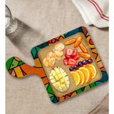 Bk Gift Modern Art Tasarımlı Kare Şeklinde Doğal Ahşap Servis ve Sunum Tabağı Model 15 - 1 Adet