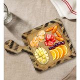 Bk Gift Modern Art Tasarımlı Kare Şeklinde Doğal Ahşap Servis ve Sunum Tabağı Model 17 - 1 Adet