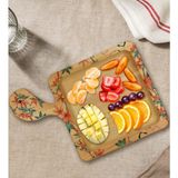 Bk Gift Modern Art Tasarımlı Kare Şeklinde Doğal Ahşap Servis ve Sunum Tabağı Model 21 - 1 Adet