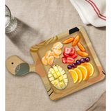Bk Gift Modern Art Tasarımlı Kare Şeklinde Doğal Ahşap Servis ve Sunum Tabağı Model 4 - 1 Adet