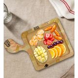 Bk Gift Modern Art Tasarımlı Kare Şeklinde Doğal Ahşap Servis ve Sunum Tabağı Model 5 - 1 Adet