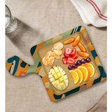 Bk Gift Modern Art Tasarımlı Kare Şeklinde Doğal Ahşap Servis ve Sunum Tabağı Model 7 - 1 Adet