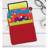 BK Gift Modern Art Tasarımlı Taşınabilir Koruyucu Tablet Kılıfı & Organizer Çanta - Kırmızı-2