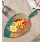 Bk Gift Modern Art Tasarımlı Yaprak Şeklinde Doğal Ahşap Servis ve Sunum Tabağı Model 10 - 1 Adet
