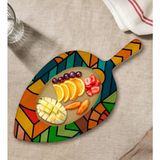 Bk Gift Modern Art Tasarımlı Yaprak Şeklinde Doğal Ahşap Servis ve Sunum Tabağı Model 15 - 1 Adet
