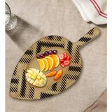 Bk Gift Modern Art Tasarımlı Yaprak Şeklinde Doğal Ahşap Servis ve Sunum Tabağı Model 17 - 1 Adet