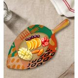 Bk Gift Modern Art Tasarımlı Yaprak Şeklinde Doğal Ahşap Servis ve Sunum Tabağı Model 3 - 1 Adet