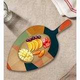 Bk Gift Modern Art Tasarımlı Yaprak Şeklinde Doğal Ahşap Servis ve Sunum Tabağı Model 8 - 1 Adet