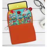 BK Gift Modern Soyut Tasarımlı Taşınabilir Koruyucu Tablet Kılıfı & Organizer Çanta - Turuncu-9