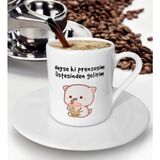 Bk Gift Neyse Ki Prensesim Tasarımlı Türk Kahvesi Fincanı - Model 1 - Beyaz