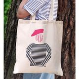 Bk Gift No Name Bez Çanta-2, Baskılı Omuz Çantası, Alışveriş Çantası, Arkadaşa Hediye