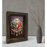 Bk Gift Osmanlı Arması Tasarımlı Dekoratif Doğal Masif Ahşap Çerçeve 15 x 20 cm-4 - Renkli