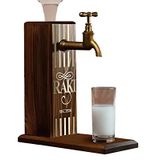 Bk Gift Özel Rakı Baskılı Musluklu Doğal Ahşap İçki Standı, İçki Çeşmesi, Doğum Günü Hediyesi, Ev Hediyesi, İçecek Dispenseri