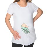 BK Gift Peek A Boo Tasarımlı Beyaz Hamile Tişört-1