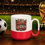 Bk Gift Portekiz Taraftar Temalı Dünya Futbol Kupası Tasarımlı Kırmızı Joyful Kupa Bardak - 1 Adet