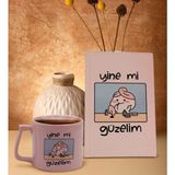 Bk Gift Pudra Pembesi Sert Kapaklı Defter ve Middle Kupa Seti, Arkadaşa Hediye, Yeni Iş Hediyesi, Doğum Günü Hediyesi-6