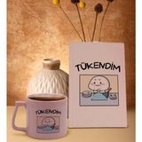 Bk Gift Pudra Pembesi Sert Kapaklı Defter ve Middle Kupa Seti, Arkadaşa Hediye, Yeni Iş Hediyesi, Doğum Günü Hediyesi-8
