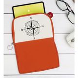BK Gift Pusula Tasarımlı Taşınabilir Koruyucu Tablet Kılıfı & Organizer Çanta - Turuncu-2