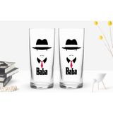 Bk Gift Renkli Baskılı Godfather Baba Tasarımlı Ikili Rakı Bardağı Seti-11