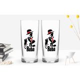 Bk Gift Renkli Baskılı Godfather Baba Tasarımlı Ikili Rakı Bardağı Seti-18
