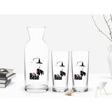 Bk Gift Renkli Baskılı Godfather Baba Tasarımlı Ikili Rakı Bardağı ve Karaf Hediye Seti-16