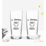 Bk Gift Renkli Baskılı O Zaman Dans Tasarımlı İkili Rakı Bardağı Seti-1