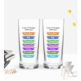 BK Gift Renkli Baskılı P İle Başlayan Günlerde İçerim Tasarımlı İkili Rakı Bardağı Seti-1