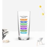 BK Gift Renkli Baskılı P İle Başlayan Günlerde İçerim Tasarımlı Rakı Bardağı-1