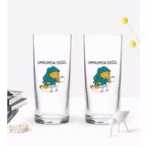 Bk Gift Renkli Baskılı Umrumda Değil Tasarımlı İkili Rakı Bardağı Seti-1