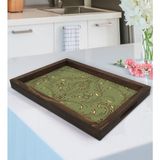 Bk Gift Retro Motif Tasarımlı Doğal Ahşap Tepsi-4 - Renk