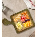 Bk Gift Retro Motif Tasarımlı Kare Şeklinde Doğal Ahşap Servis ve Sunum Tabağı Model 4 - 1 Adet