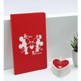 Bk Gift Sevgililere Özel Isimli Kırmızı Defter ve Kalp Taş Obje Kokulu Mum Hediye Seti-2, Sevgiliye Hediye, Sevgililer Günü