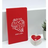 Bk Gift Sevgililere Özel Isimli Kırmızı Defter ve Kalp Taş Obje Kokulu Mum Hediye Seti-9, Sevgiliye Hediye, Sevgililer Günü