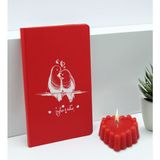 Bk Gift Sevgililere Özel Isimli Kırmızı Defter ve Kokulu Kalp Mum Hediye Seti-1, Sevgiliye Hediye, Sevgililer Günü