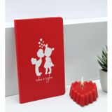 Bk Gift Sevgililere Özel Isimli Kırmızı Defter ve Kokulu Kalp Mum Hediye Seti-13, Sevgiliye Hediye, Sevgililer Günü