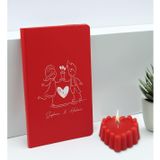 Bk Gift Sevgililere Özel Isimli Kırmızı Defter ve Kokulu Kalp Mum Hediye Seti-3, Sevgiliye Hediye, Sevgililer Günü