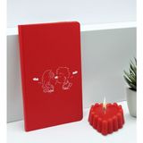 Bk Gift Sevgililere Özel Isimli Kırmızı Defter ve Kokulu Kalp Mum Hediye Seti-5, Sevgiliye Hediye, Sevgililer Günü