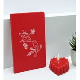 Bk Gift Sevgililere Özel Isimli Kırmızı Defter ve Kokulu Kalp Mum Hediye Seti-8, Sevgiliye Hediye, Sevgililer Günü