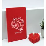 Bk Gift Sevgililere Özel Isimli Kırmızı Defter ve Kokulu Kalp Mum Hediye Seti-9, Sevgiliye Hediye, Sevgililer Günü