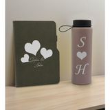 Bk Gift Sevgiliye Özel Isimli Gri Termo Defter ve Gri Cam Matara Hediye Seti-1, Sevgiliye Hediye, Sevgililer Günü, Yeni Iş Hediyesi