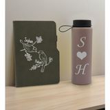 Bk Gift Sevgiliye Özel Isimli Gri Termo Defter ve Gri Cam Matara Hediye Seti-6, Sevgiliye Hediye, Sevgililer Günü, Yeni Iş Hediyesi