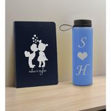Bk Gift Sevgiliye Özel Isimli Lacivert Defter ve Mavi Cam Matara Hediye Seti-11, Sevgiliye Hediye, Sevgililer Günü, Yeni Iş Hediyesi