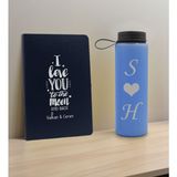 Bk Gift Sevgiliye Özel Isimli Lacivert Defter ve Mavi Cam Matara Hediye Seti-2, Sevgiliye Hediye, Sevgililer Günü, Yeni Iş Hediyesi