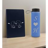 Bk Gift Sevgiliye Özel Isimli Lacivert Defter ve Mavi Cam Matara Hediye Seti-3, Sevgiliye Hediye, Sevgililer Günü, Yeni Iş Hediyesi
