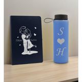 Bk Gift Sevgiliye Özel Isimli Lacivert Defter ve Mavi Cam Matara Hediye Seti-5, Sevgiliye Hediye, Sevgililer Günü, Yeni Iş Hediyesi