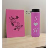 Bk Gift Sevgiliye Özel Isimli Pembe Defter ve Cam Matara Hediye Seti-11, Sevgiliye Hediye, Sevgililer Günü, Yeni iş hediyesi